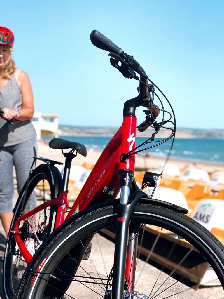Red Specialized eBike of Weymouth Esplanade
