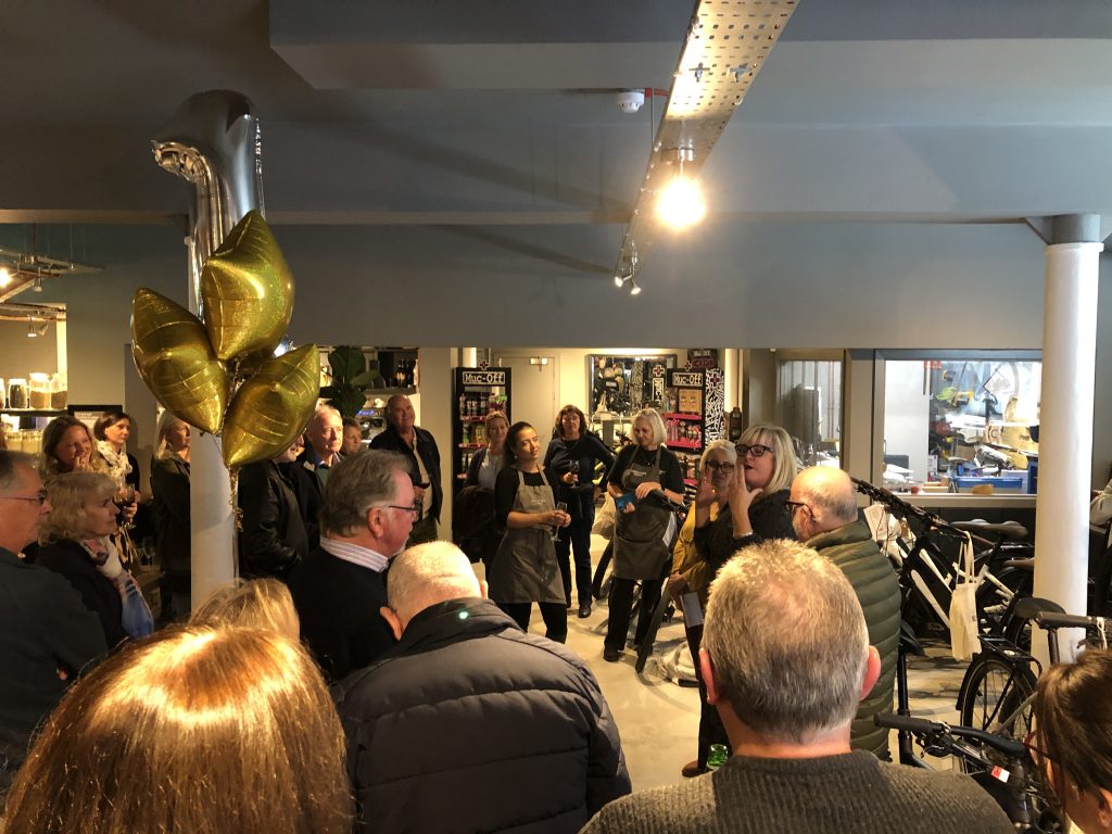 Crowds at the EBIKE Cafe's 1st birthday celebrations